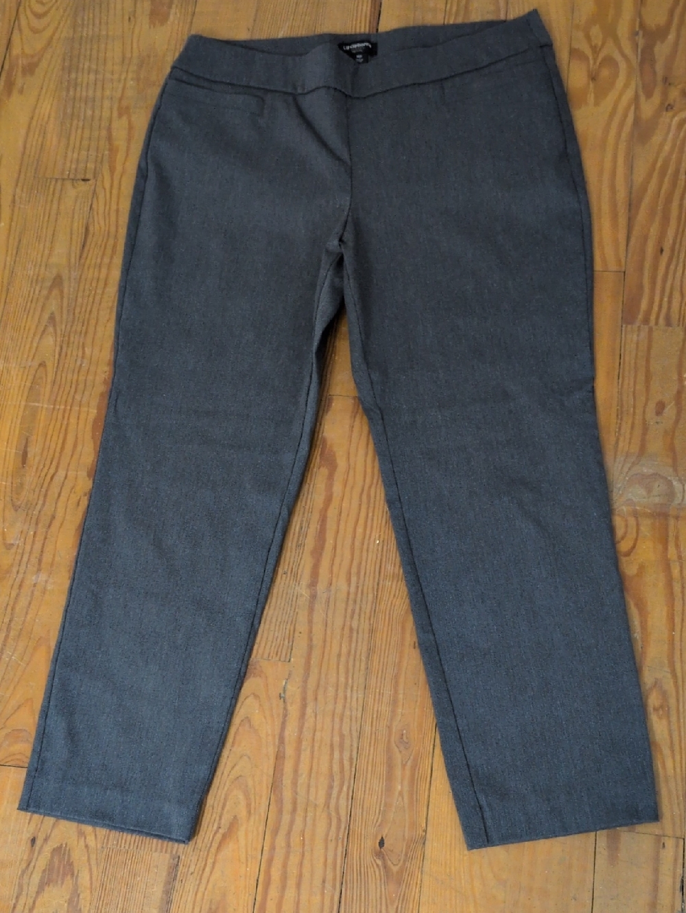 Liz Claiborne Dark Gray Straight-Leg Dress Pants
